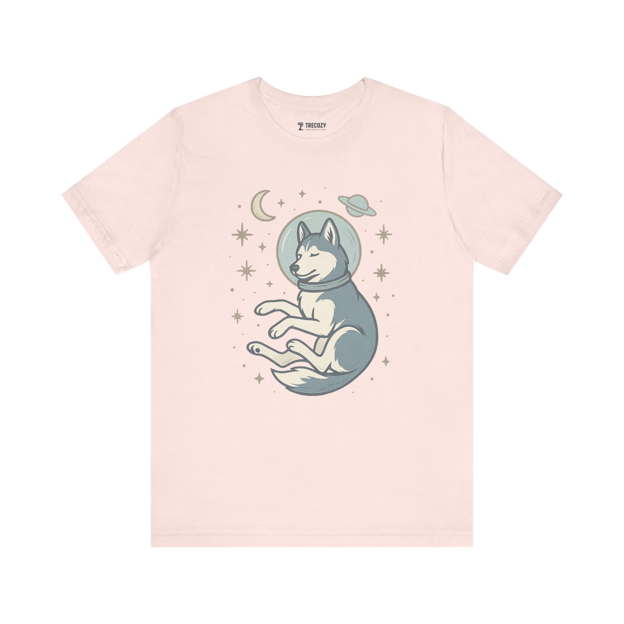 Dreaming Husky Astronaut Tee, Cozy TShirt, Gift for Pet Owners, Trending Cute Animal Top, Cute Dog Tshirt