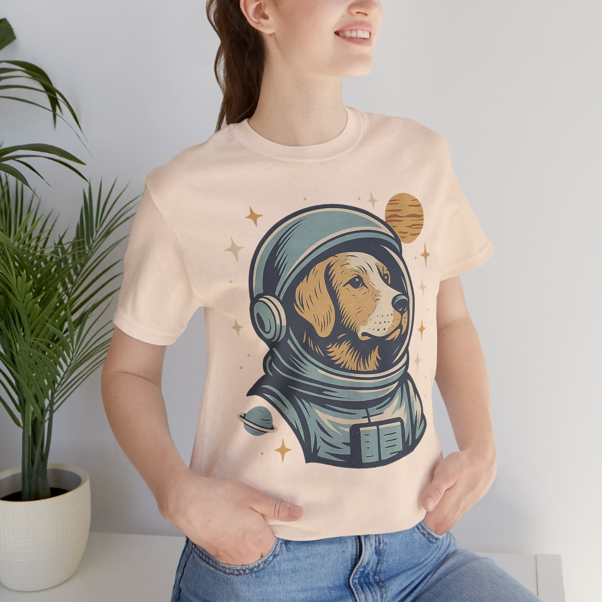 Astronaut Dog Unisex Tee | Cute Pet Lover Shirt, Dog Lover Gift, Space Themed Tee, Fun Casual Wear, Everyday Style
