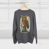 Vintage Owl Unisex Crewneck Sweatshirt - Cozy Fall Wear, Nature Lover Gift, Perfect for Halloween, Casual Comfy Style
