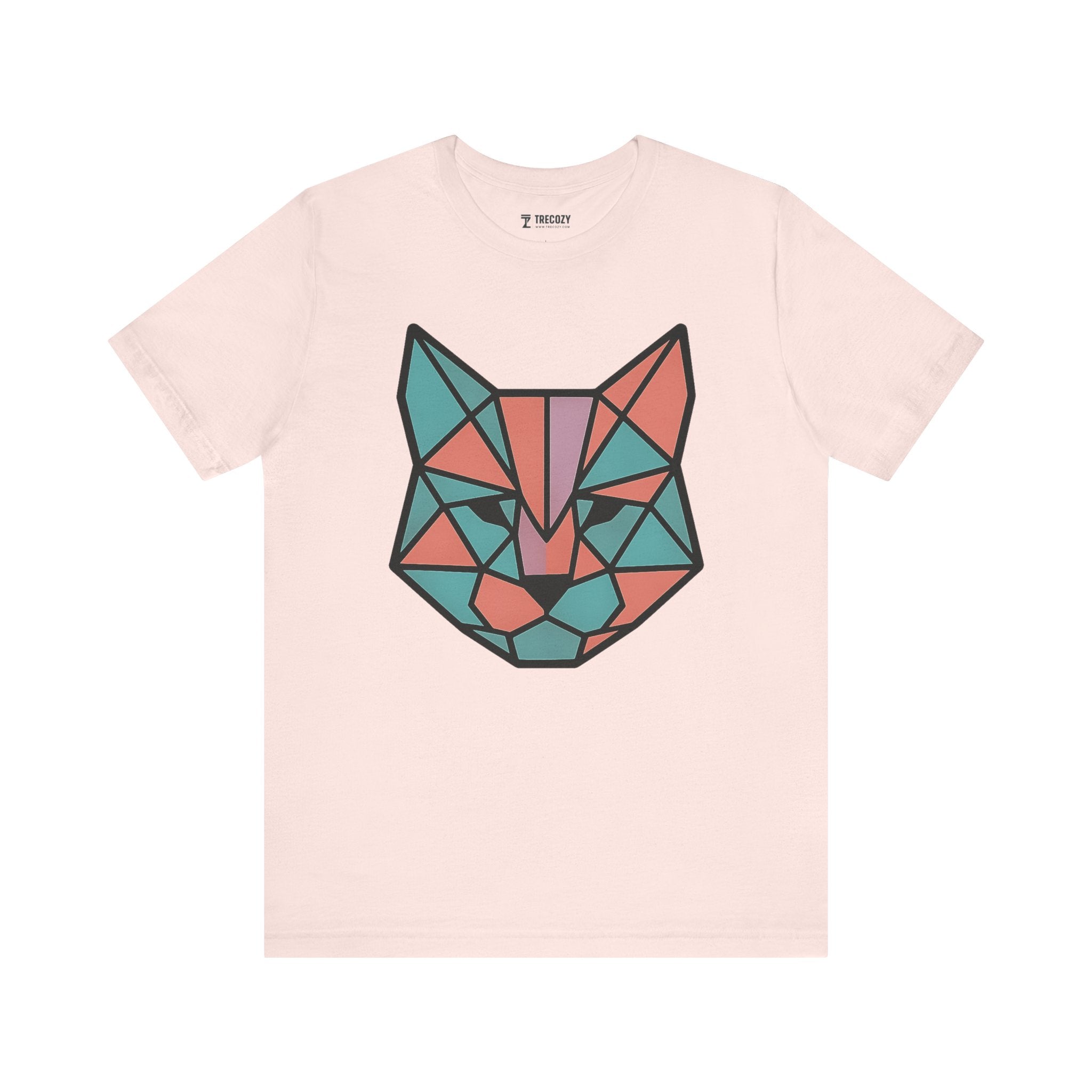 Colorblock Cat Tee, Cozy Cat Lover Shirt, Gift for Pet Owners, Cute Animal Top, Nature Inspired Fashion