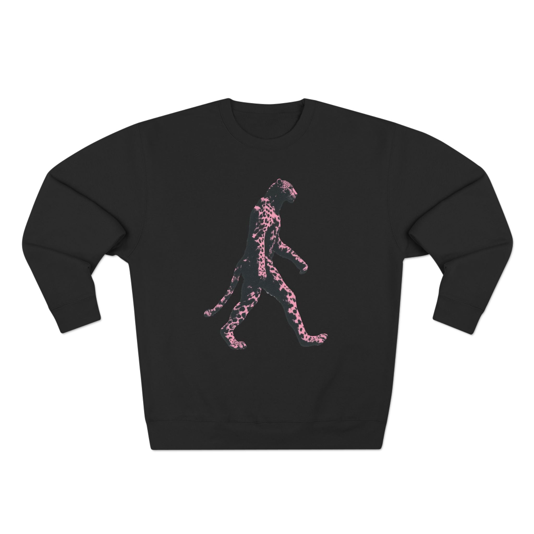 Pink Leopard Crewneck Sweatshirt, Cozy Sweatshirt, Nature Lover Gift, Animal Sweatshirt, Casual Wear, Unisex Fashion