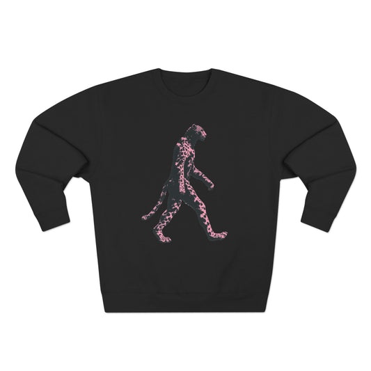 Pink Leopard Crewneck Sweatshirt, Cozy Sweatshirt, Nature Lover Gift, Animal Sweatshirt, Casual Wear, Unisex Fashion