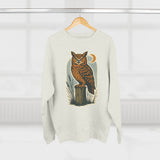 Vintage Owl Unisex Crewneck Sweatshirt - Cozy Fall Wear, Nature Lover Gift, Perfect for Halloween, Casual Comfy Style