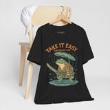 Take It Easy and Enjoy Life – Japanese Ukiyo-e Samurai Frog T-Shirt, Zen Warrior Graphic Tee