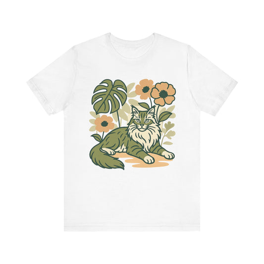 Cat with Plants Tee, Unisex Graphic Shirt, Pawsome Travel Shirt, Pet Lover Gift, Outdoor Adventure Apparel