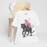 Warrior Monkey & Panther – Bold Tribal-Inspired T-Shirt, Fierce Jungle Duo Graphic Tee, Bold Animal Print Shirt