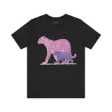 Leopard & Bear Duo – Artistic Wildlife T-Shirt, Bold Pink & Purple Animal Graphic Tee, Nature-Inspired Graphic Tee