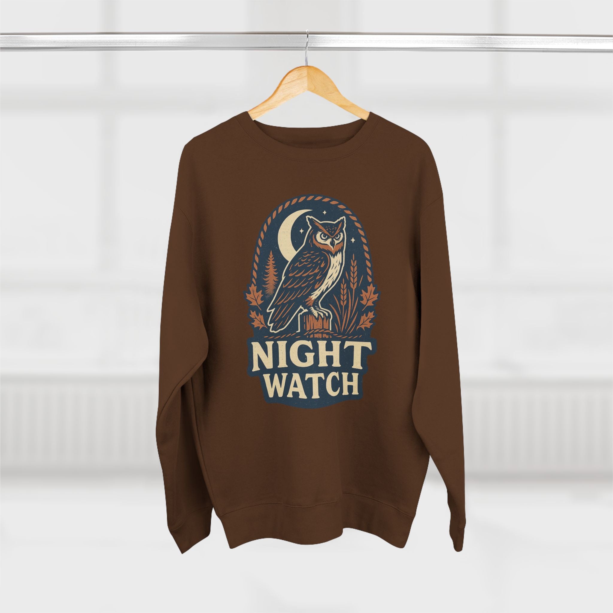 Night Watch Owl Sweatshirt - Unisex Cozy Crewneck, Fall Fashion, Halloween Gift, Nature Lover Apparel, Casual Style