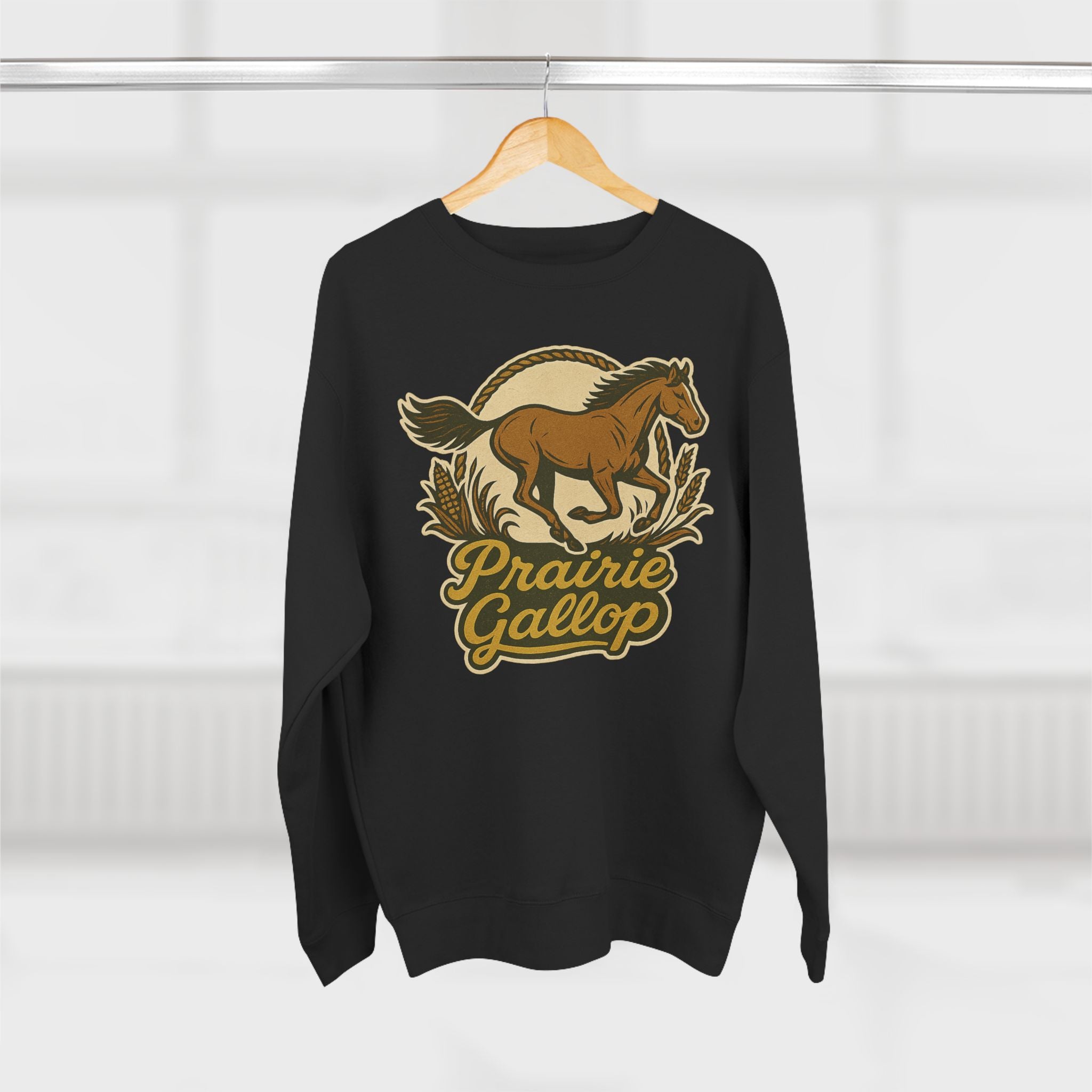 Prairie Gallop Horse Sweatshirt - Unisex Cozy  Crewneck, Fall Fashion, Halloween Gift, Nature Lover Apparel, Casual Style