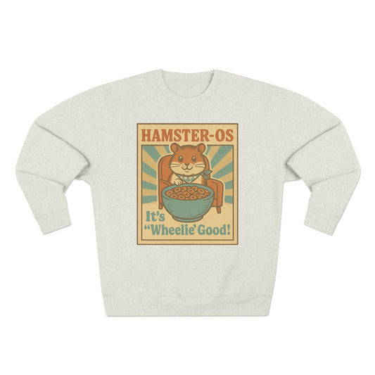 Cute Vintage Hamster Cereal Sweatshirt, Whimsical Crewneck, Unisex Gift, Cute Fall Fashion, Fun Graphic Pullover, Perfect for Animal Lovers