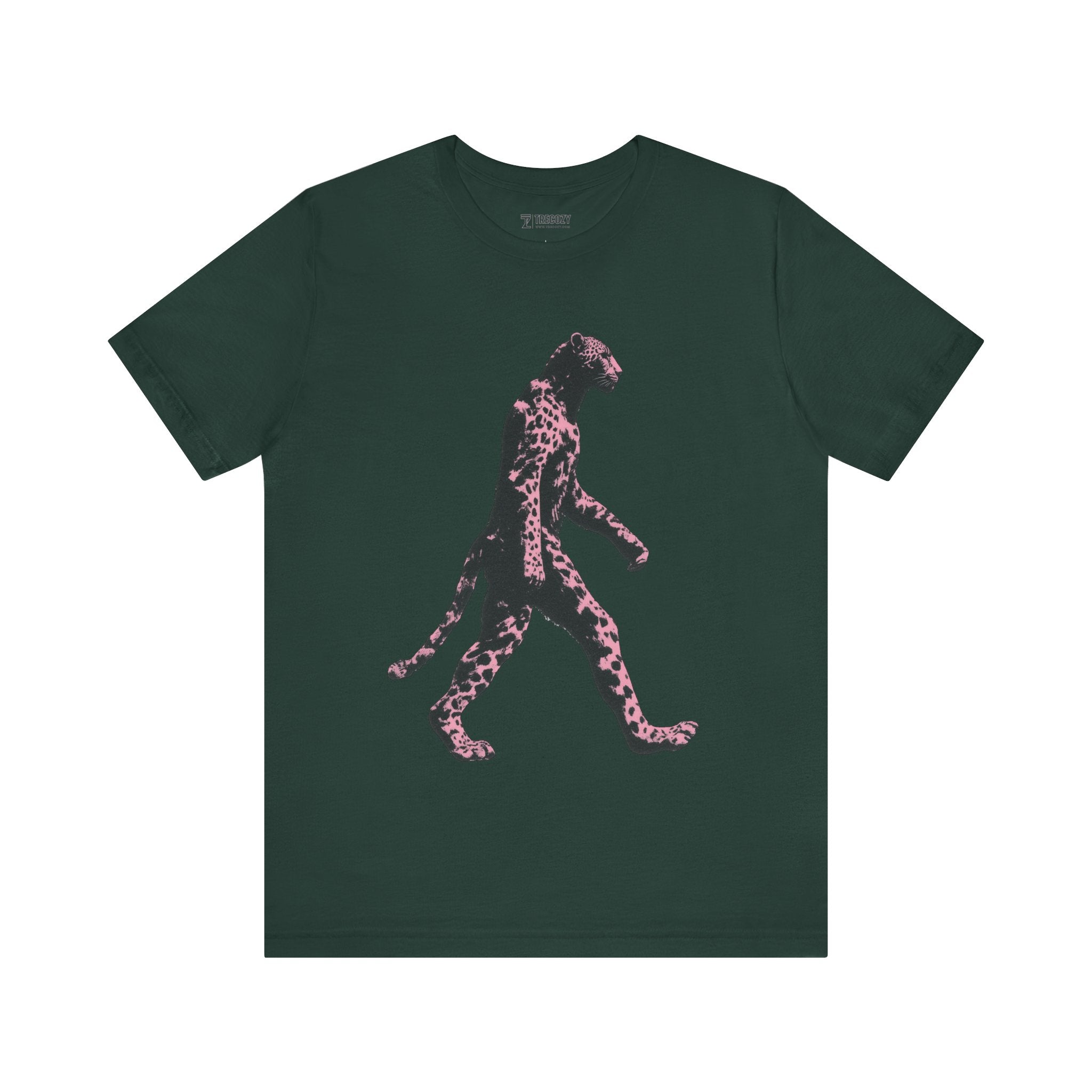 Pink Panthera Walk – Bold Leopard-Inspired T-Shirt, Fierce Urban Jungle Graphic Tee, Bold Animal Print Shirt
