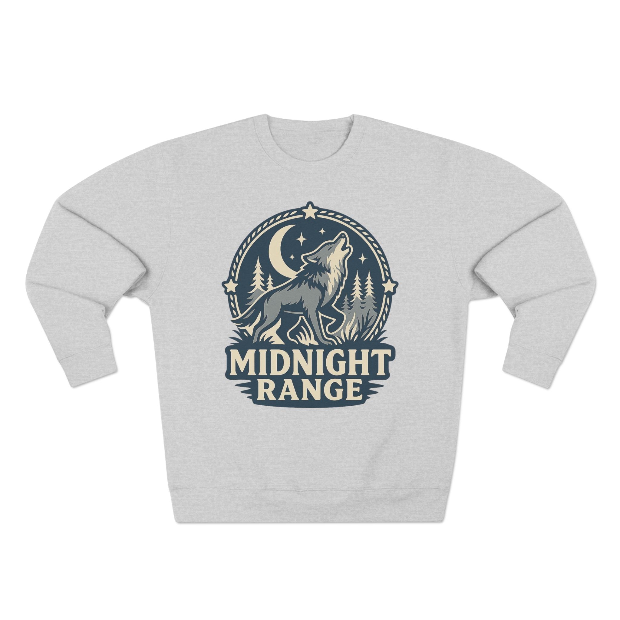 Midnight Range Wolf Sweatshirt | Cozy Unisex Crewneck | Perfect for Nature Lovers, Fall Adventures, and Bonfire Nights