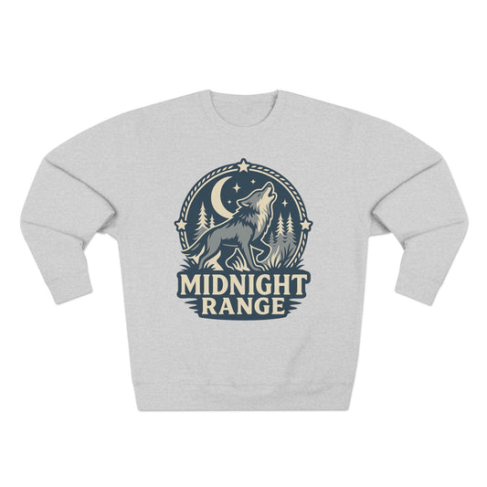 Midnight Range Wolf Sweatshirt | Cozy Unisex Crewneck | Perfect for Nature Lovers, Fall Adventures, and Bonfire Nights
