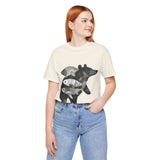 Bear & Fish – Nature T-Shirt, Artisan Wildlife Graphic Tee, Bear Graphic T-Shirt, Wildlife Lover Shirt