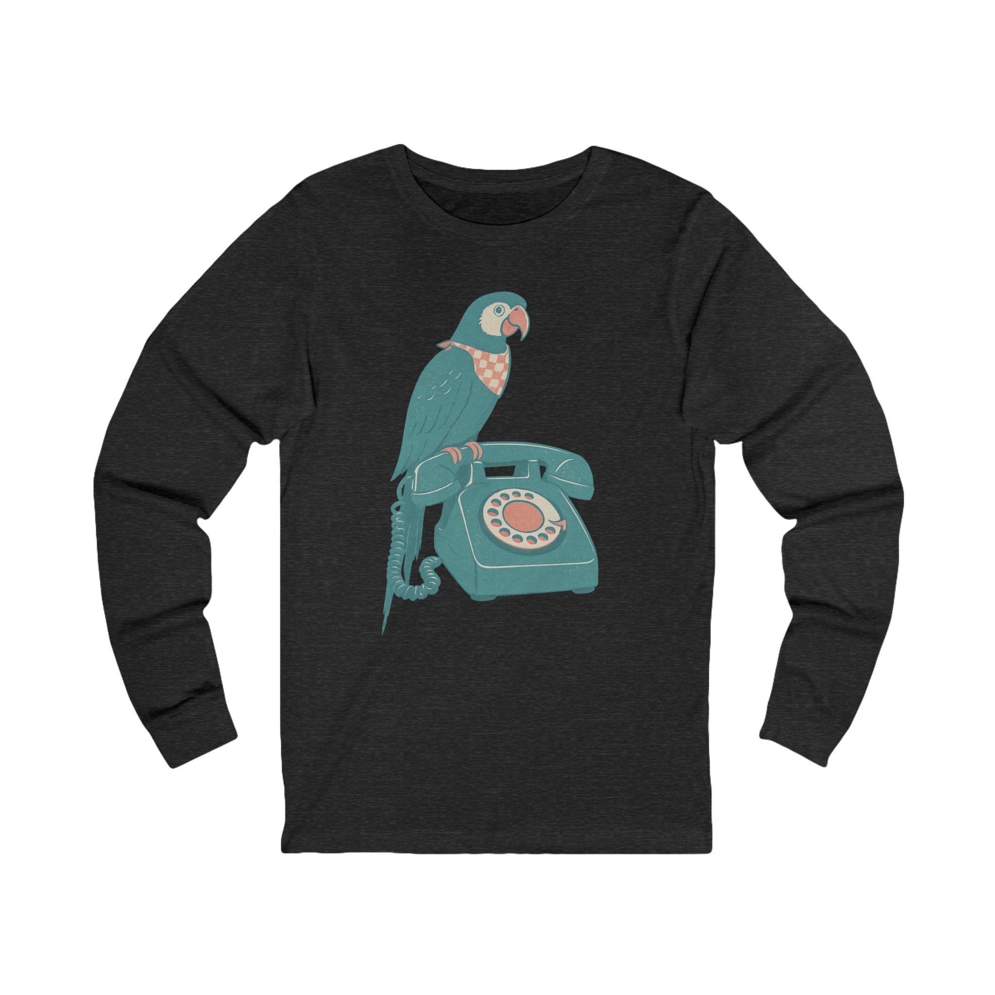 Vintage Parrot Long Sleeve Tee - Quirky Unisex Jersey Shirt for Bird Lovers, Casual Wear, Gift for Nature Enthusiasts, Funky Graphic [...]