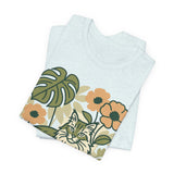Cat with Plants Tee, Unisex Graphic Shirt, Pawsome Travel Shirt, Pet Lover Gift, Outdoor Adventure Apparel