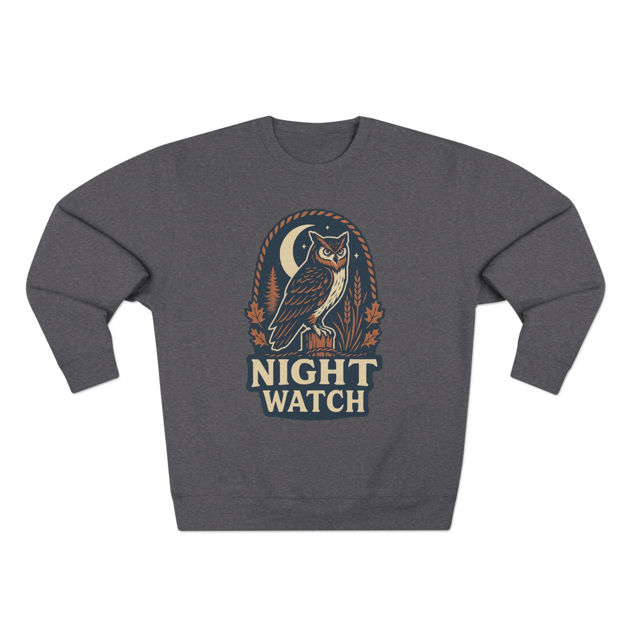 Night Watch Owl Sweatshirt - Unisex Cozy Crewneck, Fall Fashion, Halloween Gift, Nature Lover Apparel, Casual Style