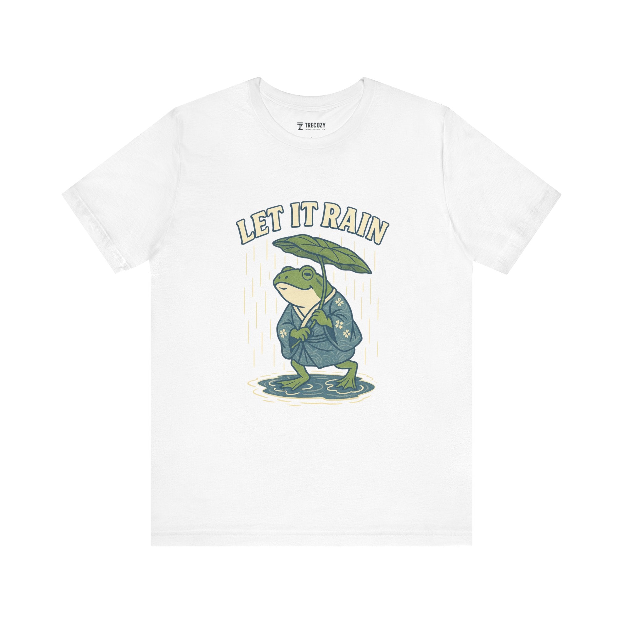 Ukyo-e Double Frog Tee - Let It Rain Happy, Ukyo-e Cozy TShirt, Gift, Trending Cute Animal Top, Cute Frog Tshirt