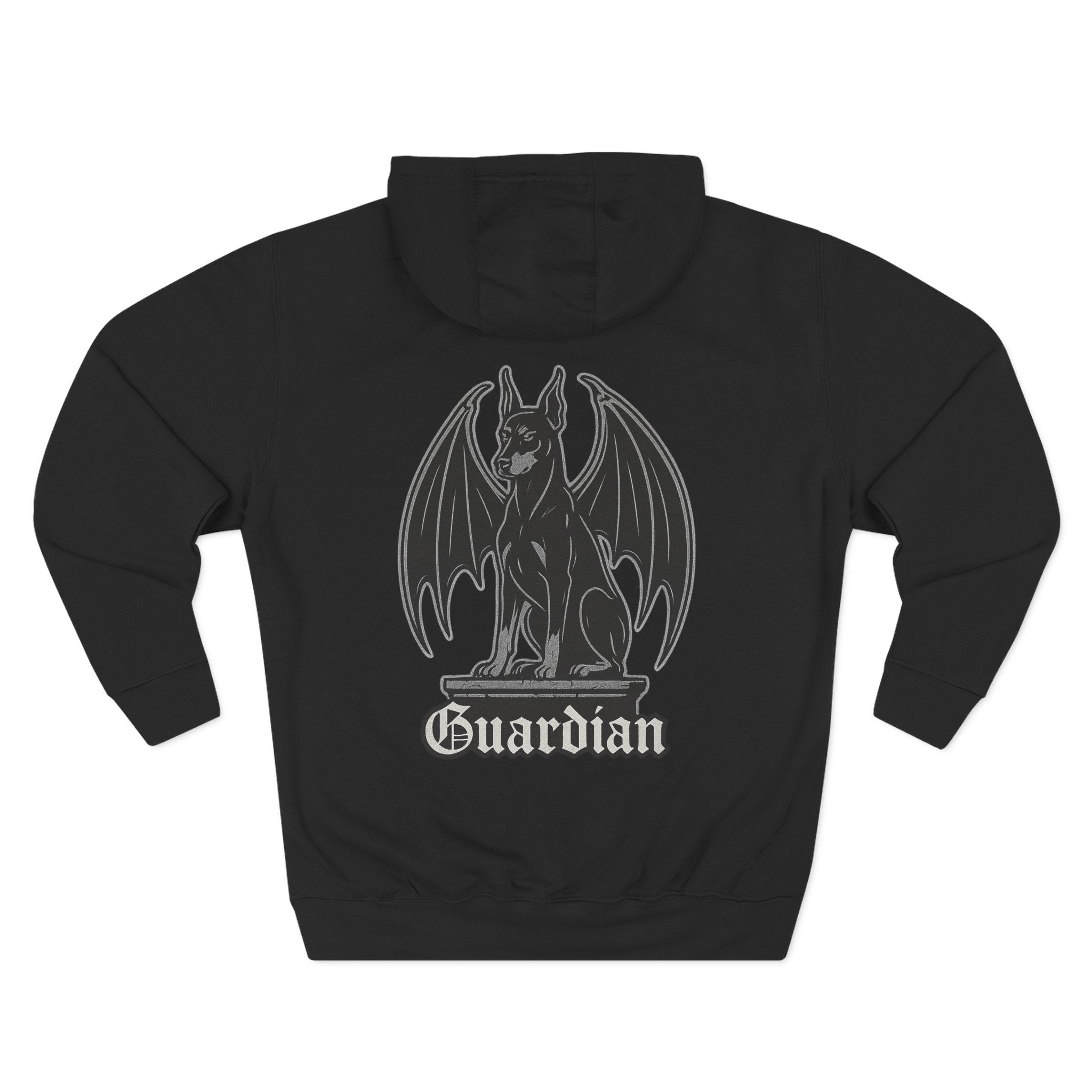 Dobermann Signature Fleece Hoodie with Back Print - Pet Parent Gift, Cozy Dog Hoodies, Animal Lover Wardrobe, Comfortable Hooded Sweatshirt Musthaves