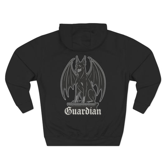 Dobermann Signature Fleece Hoodie with Back Print - Pet Parent Gift, Cozy Dog Hoodies, Animal Lover Wardrobe, Comfortable Hooded Sweatshirt Musthaves