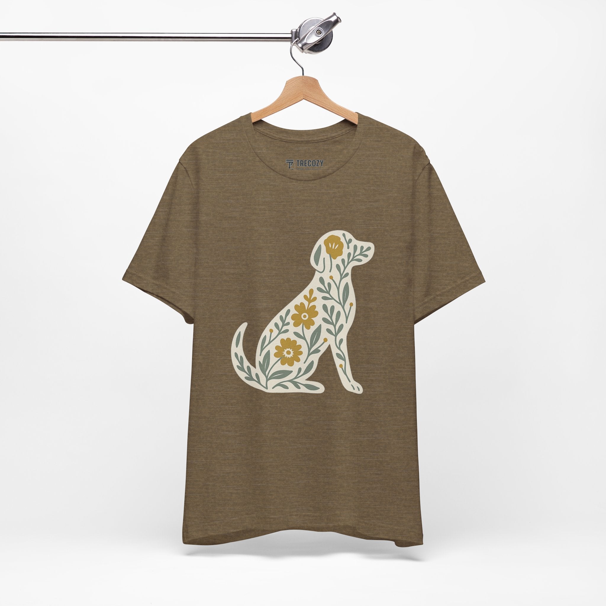 Floral Dog Lover Tee, Pet Shirt, Unisex Animal Tee, Gift for Dog Owners, Eco-Friendly Apparel