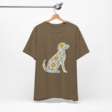 Floral Dog Lover Tee, Pet Shirt, Unisex Animal Tee, Gift for Dog Owners, Eco-Friendly Apparel