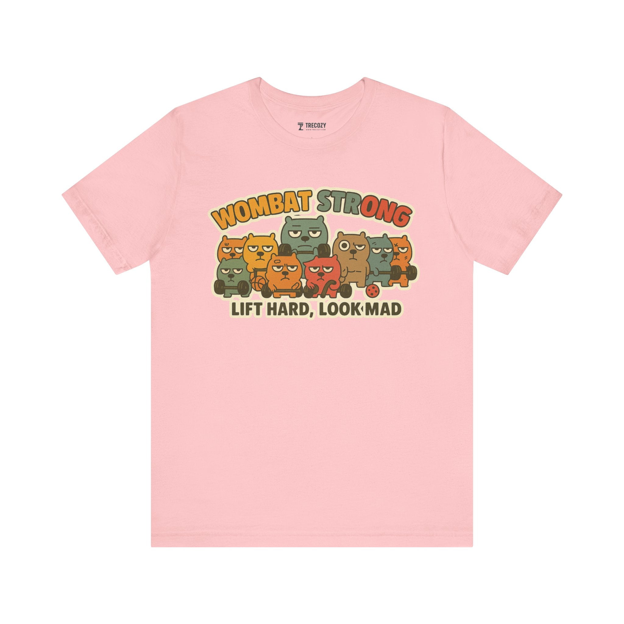 Wombat Strong – Funny Gym Animal T-Shirt, Lift Hard Look Mad Cartoon Graphic Tee