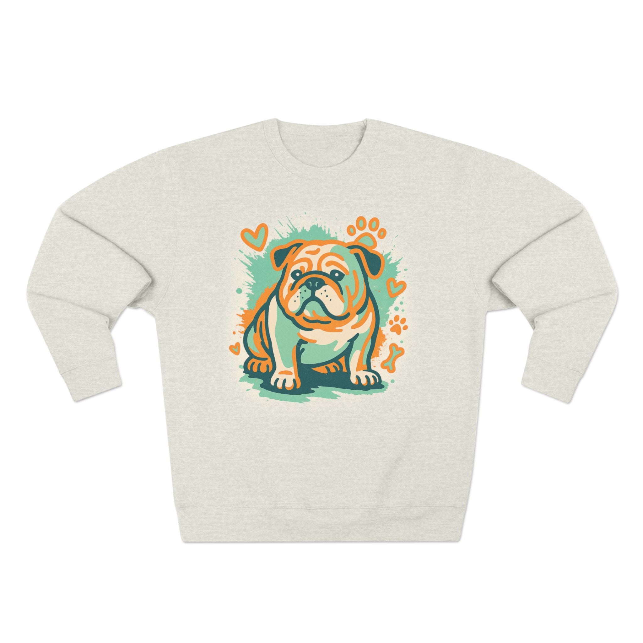 Cozy Bulldog Pet-Themed Crewneck Sweatshirt, Perfect Gift for Dog Lover