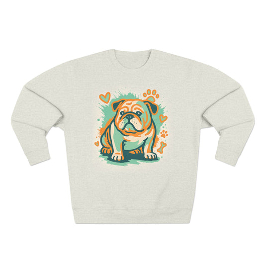 Cozy Bulldog Pet-Themed Crewneck Sweatshirt, Perfect Gift for Dog Lover