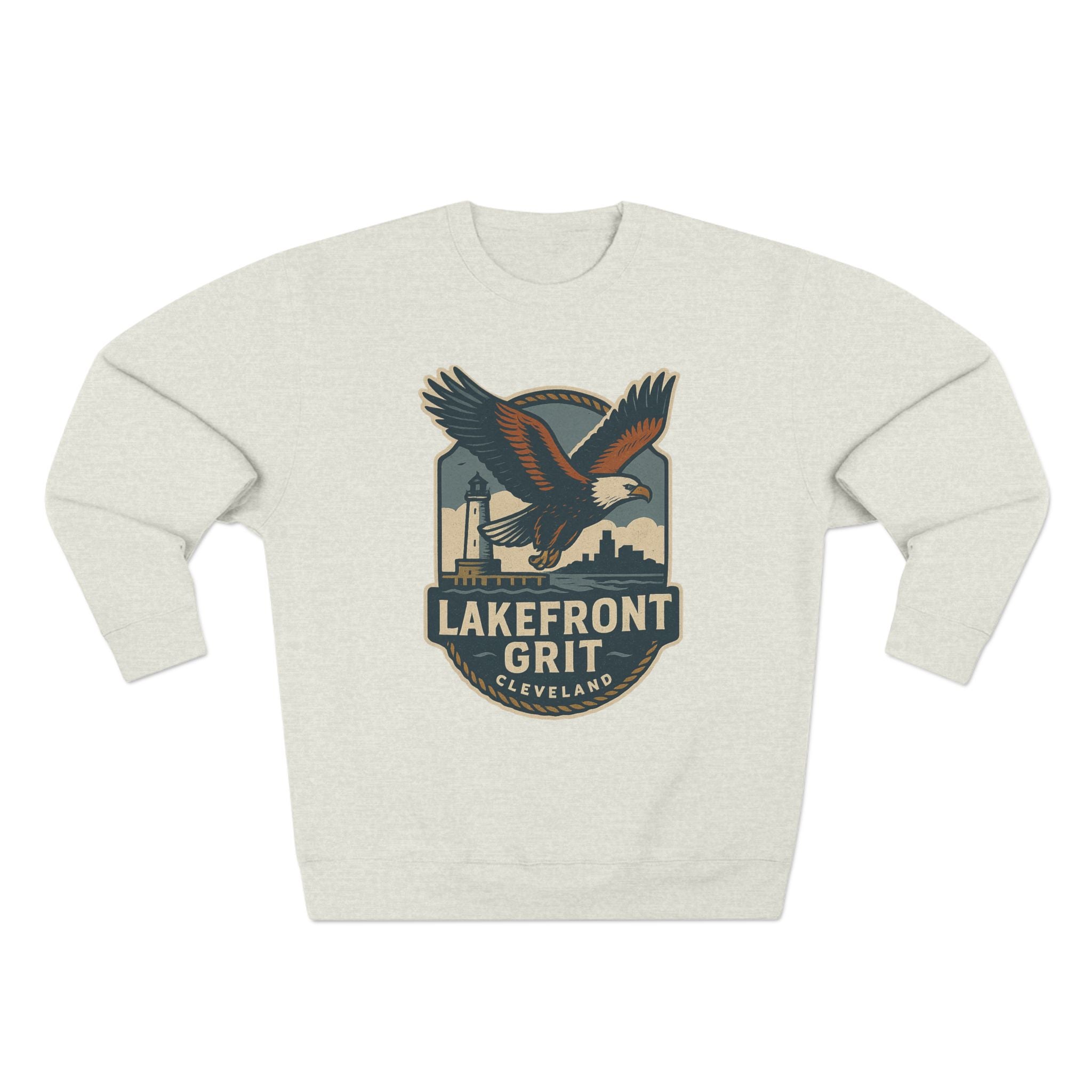 Cleveland Lakefront Grit Sweatshirt, Cozy Casual Wear for Nature Lovers, Perfect Gift for Fall, Unisex Crewneck