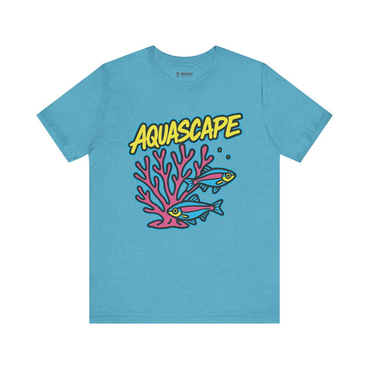 Aquascape Swimming Fish Tee, Cozy TShirt, Gift for Pet Owners, Trending Cute Animal Top, Cute Fish Tshirt