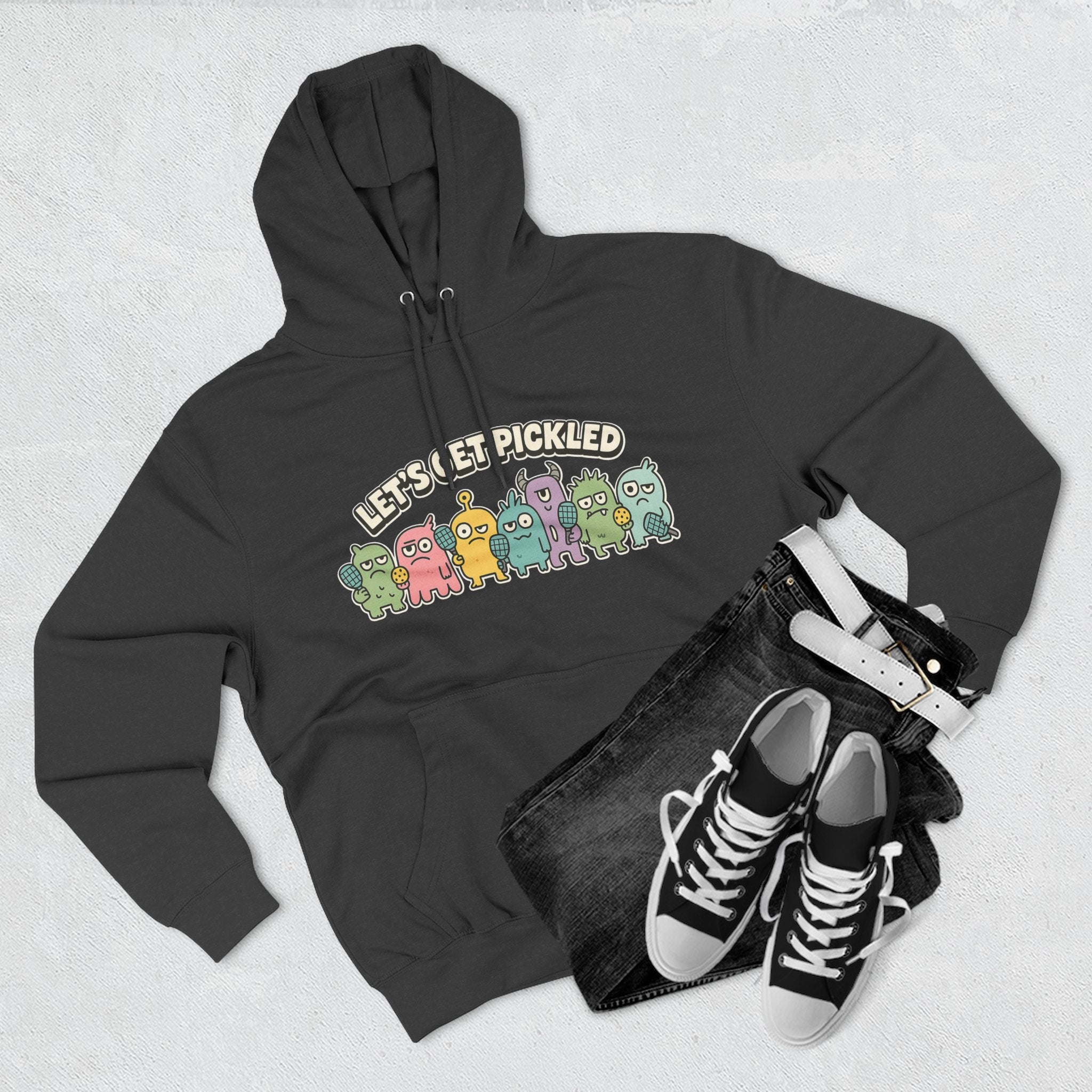 Let's get pickled Adorable Fleece Hoodie, Cozy Sweatshirt, Relaxed Apparel, Gift for Friends, Casual Wear, Summer Vibes, Chill Hoodie