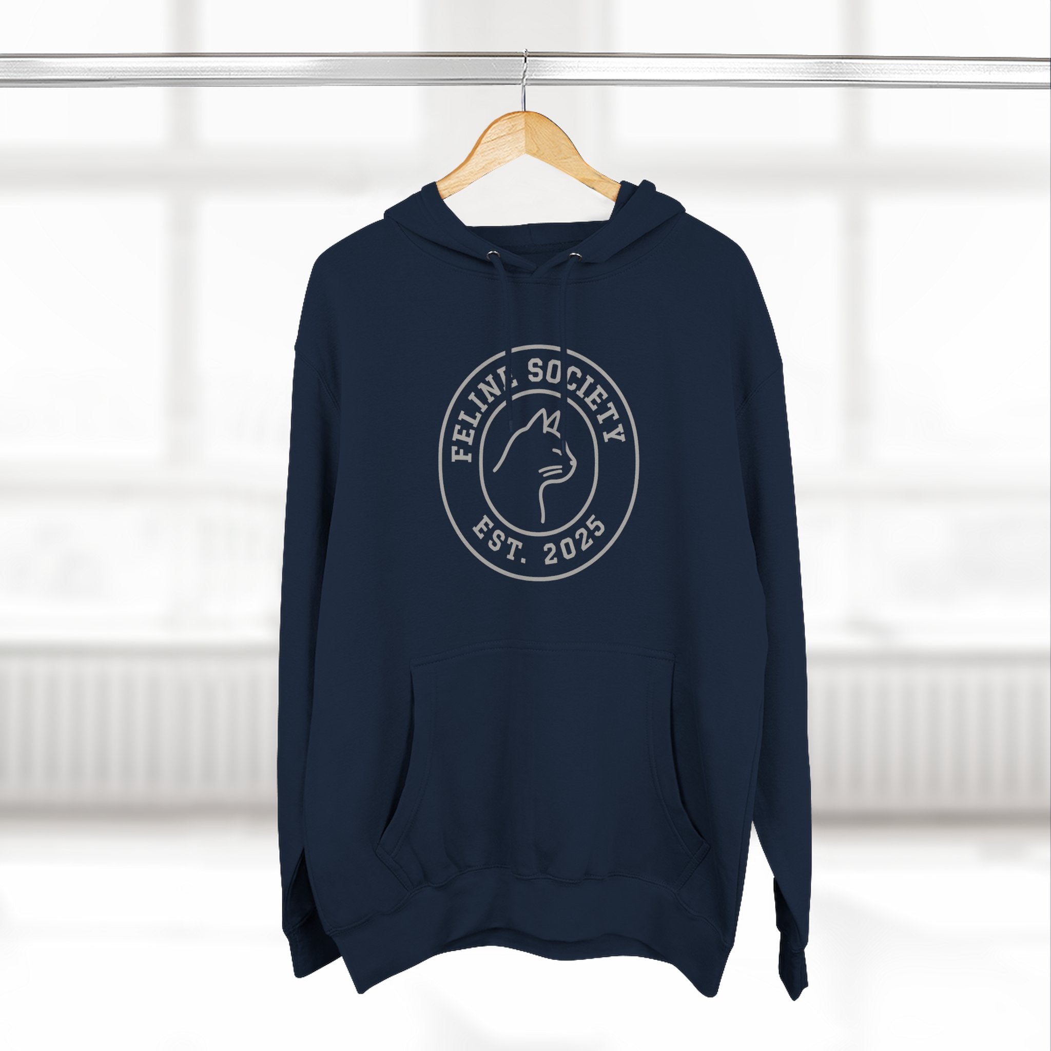 Feline Society Signature Fleece Hoodie - Pet Parent Gift, Cozy Cat Hoodies, Animal Lover Wardrobe, Comfortable Hooded Sweatshirt Musthaves