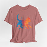 Colorful Cat Tee, Cozy Cat Lover Shirt, Gift for Pet Owners, Trending Cute Animal Top