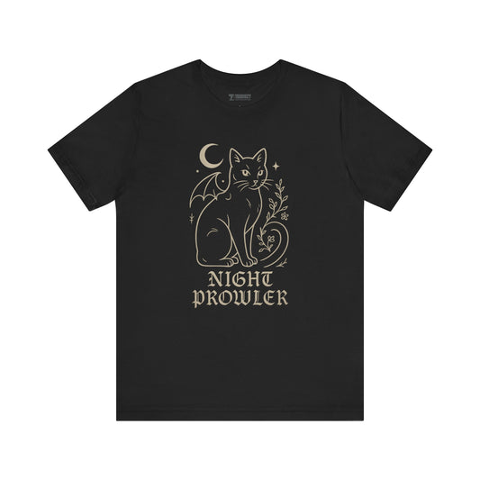Night Prowler Cat Tee, Cozy TShirt, Gift for Pet Owners, Trending Cute Animal Top, Cute Reptile Tshirt