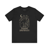 Night Prowler Cat Tee, Cozy TShirt, Gift for Pet Owners, Trending Cute Animal Top, Cute Reptile Tshirt