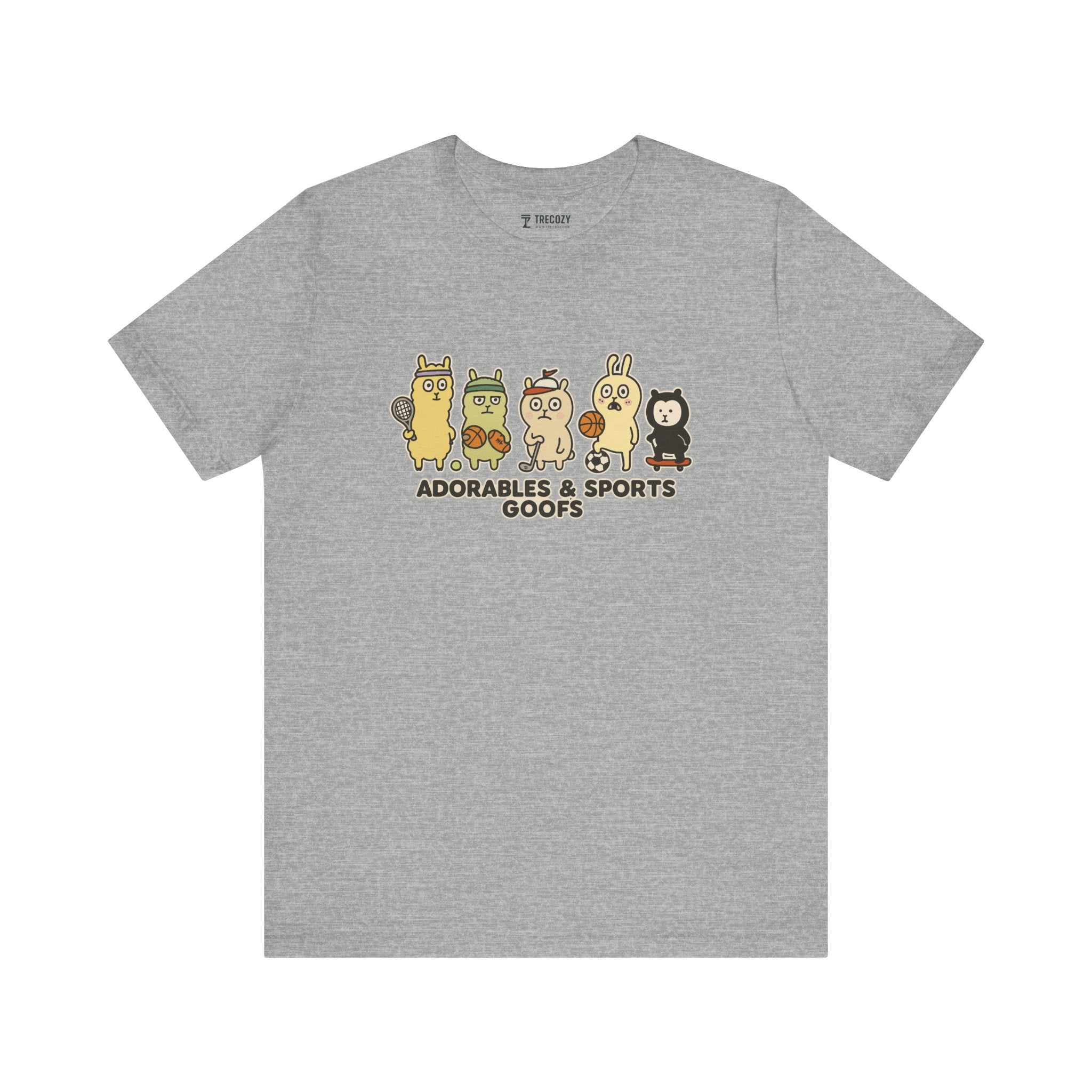 Adorables & Sports Goofs – Cute Animal Sports Cartoon T-Shirt, Fun Playful Graphic Tee