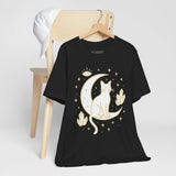 Cat with Crystals Tee, Cozy Cat Lover Shirt, Gift for Pet Owners, Trending Cute Animal Top, Cute Cat Tee