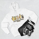 Adorable Characters Fleece Hoodie, Cozy Sweatshirt, Relaxed Apparel, Gift for Friends, Casual Wear, Chill Hoodie