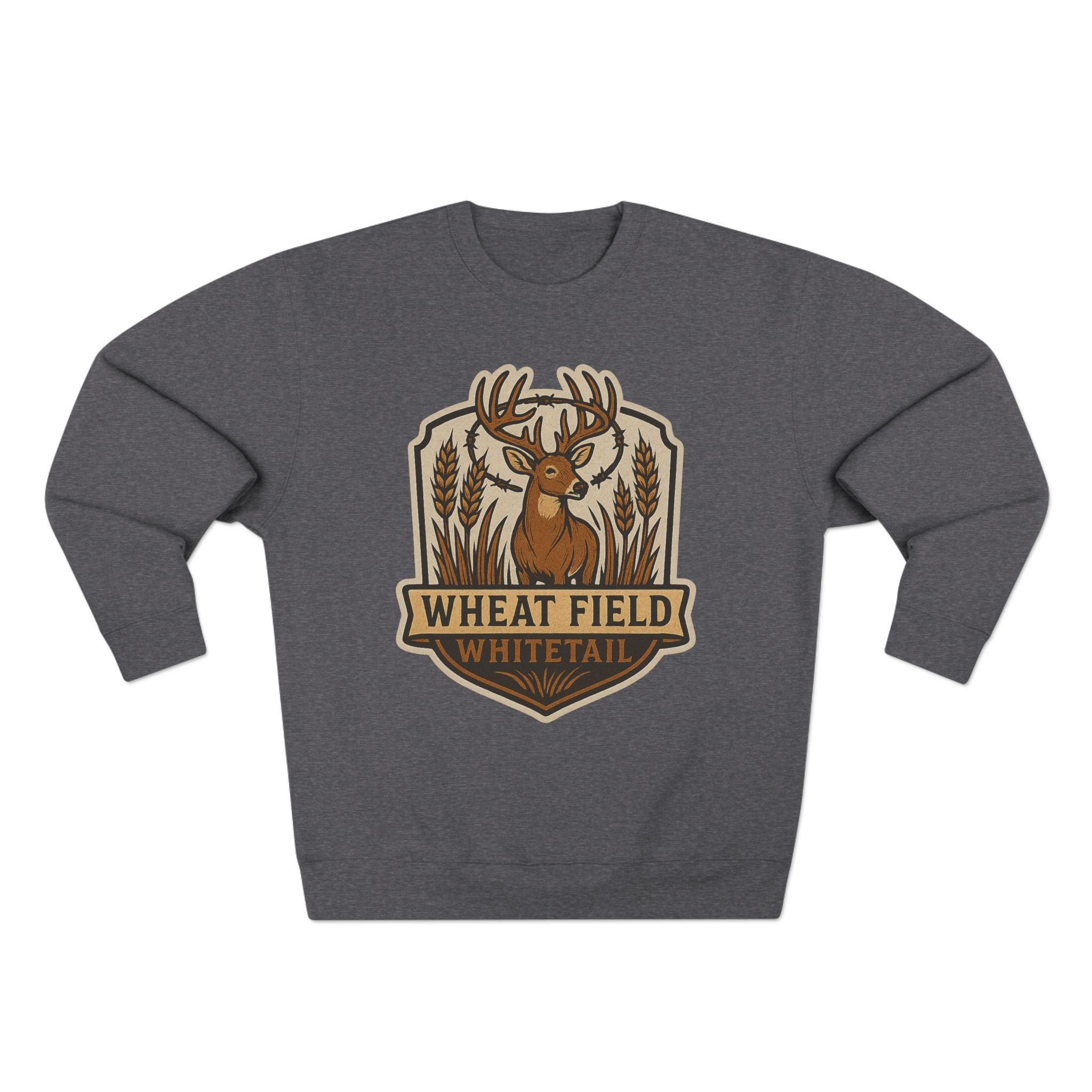 Wheat Field Whitetail Deer Sweatshirt - Unisex Cozy  Crewneck, Fall Fashion, Nature Lover Apparel, Casual Style