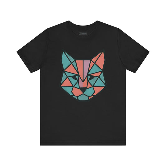 Colorblock Cat Tee, Cozy Cat Lover Shirt, Gift for Pet Owners, Cute Animal Top, Nature Inspired Fashion