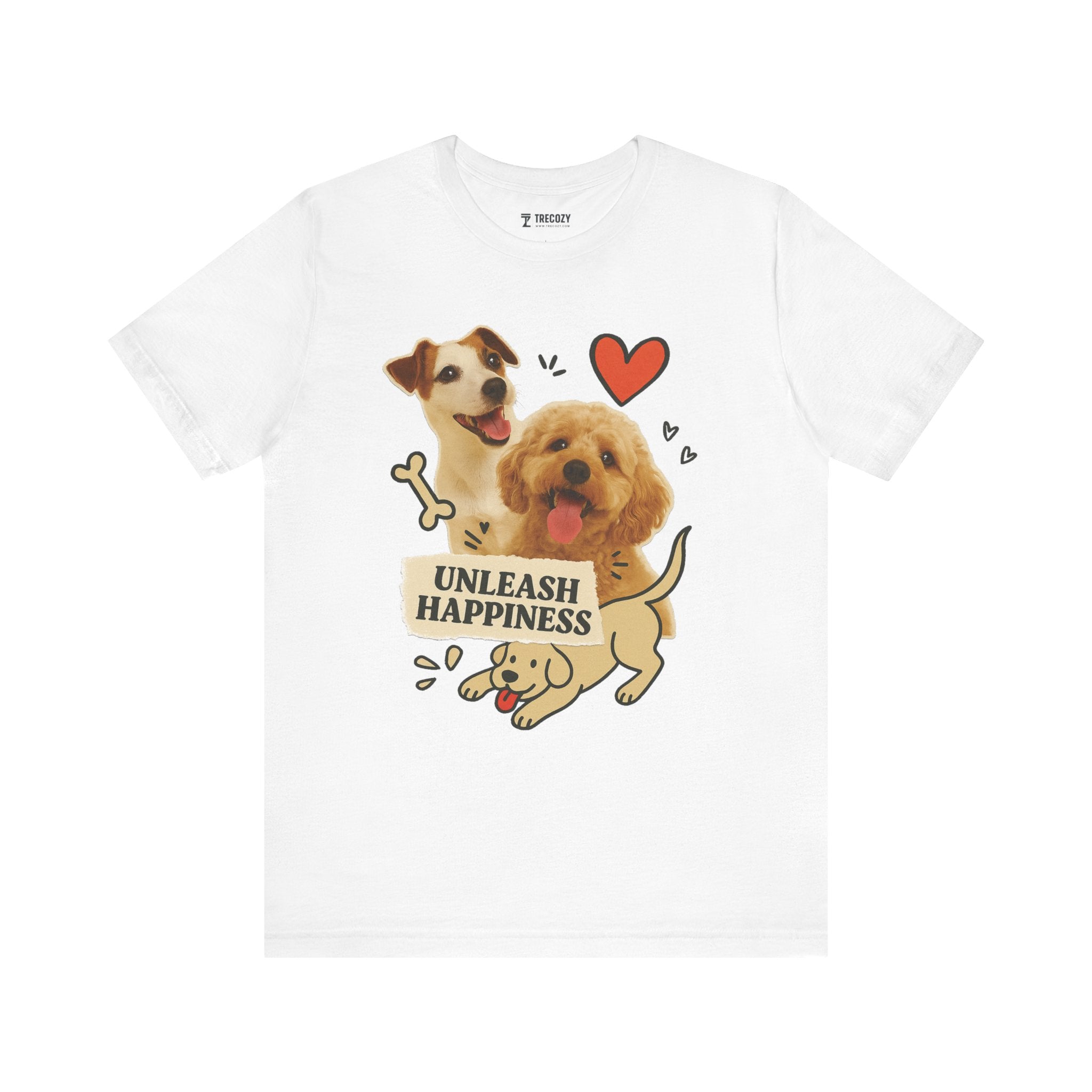 Cute Dog Lover Tee - Unleash Happiness Shirt, Pet Owner Gift, Animal Lover Apparel, Casual Wear, Birthday Gift