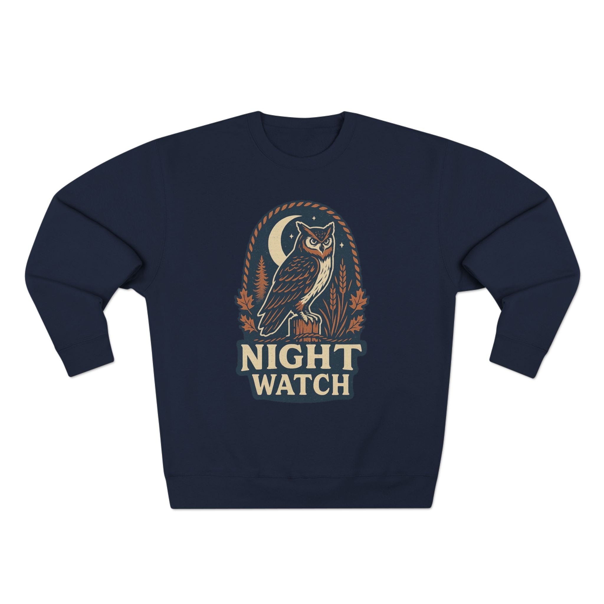 Night Watch Owl Sweatshirt - Unisex Cozy Crewneck, Fall Fashion, Halloween Gift, Nature Lover Apparel, Casual Style