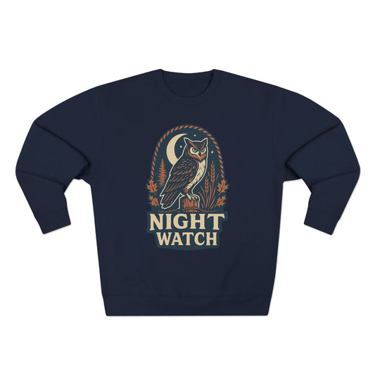 Night Watch Owl Sweatshirt - Unisex Cozy Crewneck, Fall Fashion, Halloween Gift, Nature Lover Apparel, Casual Style