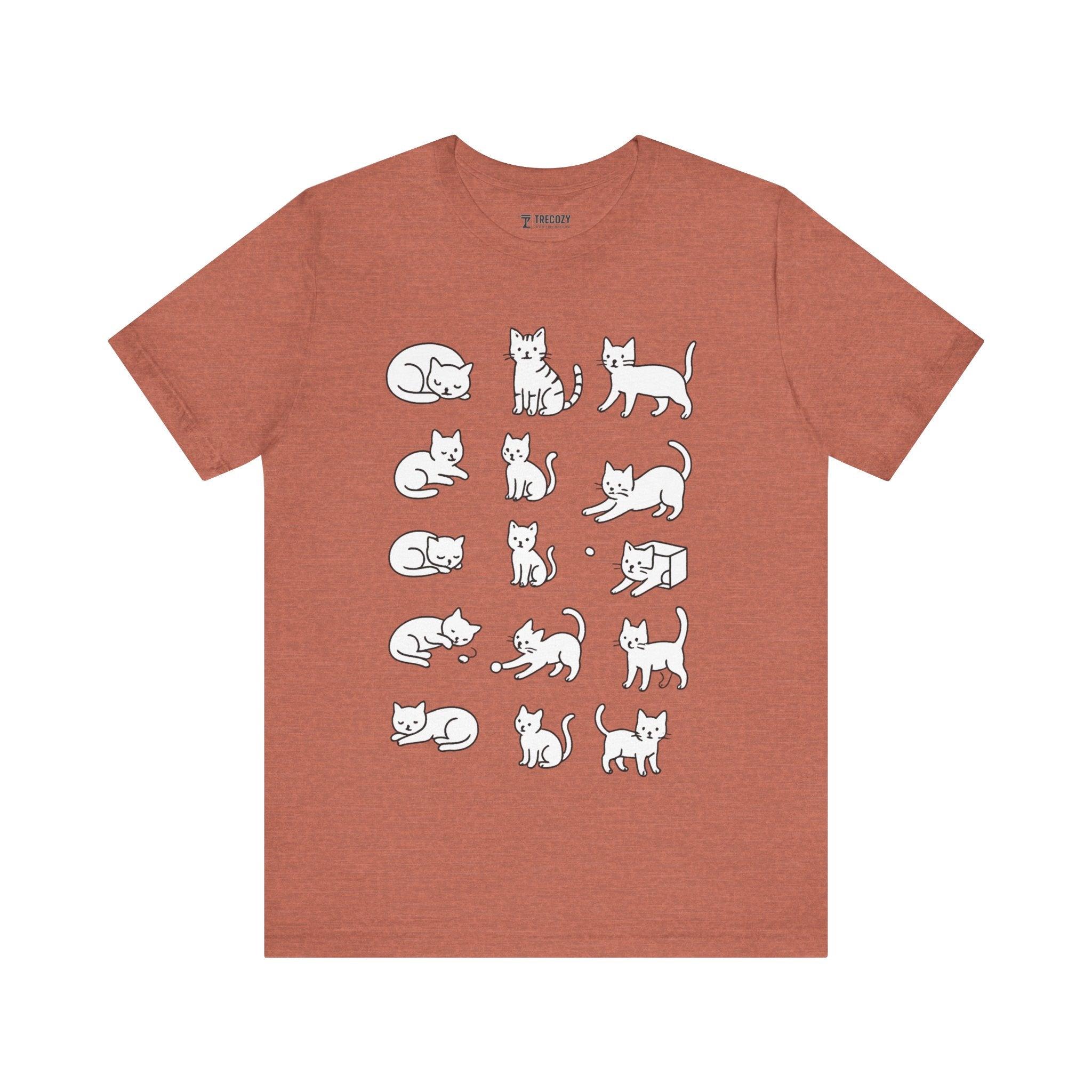 Multiple Cats Playing Tee, Cozy Cat Lover Shirt, Gift for Pet Owners, Cute Animal Top, Cat with Flowers