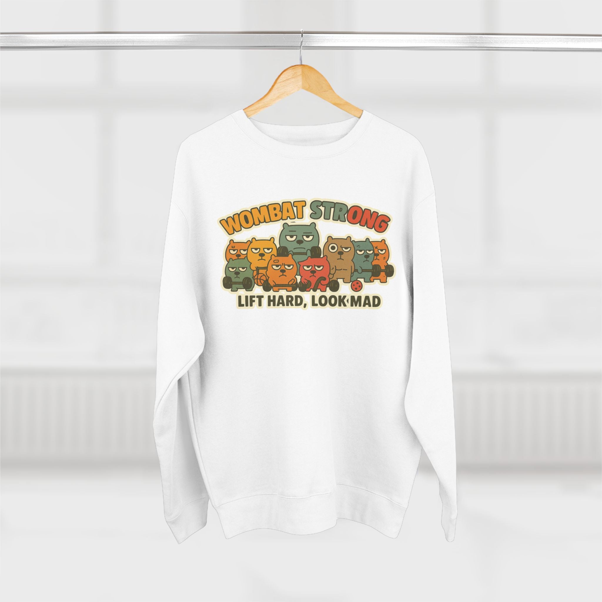 Wombat Strong Unisex Crewneck Sweatshirt - Perfect for Sports Fans, Gifts, and Casual Wear