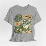 Cat with Plants Tee, Unisex Graphic Shirt, Pawsome Travel Shirt, Pet Lover Gift, Outdoor Adventure Apparel