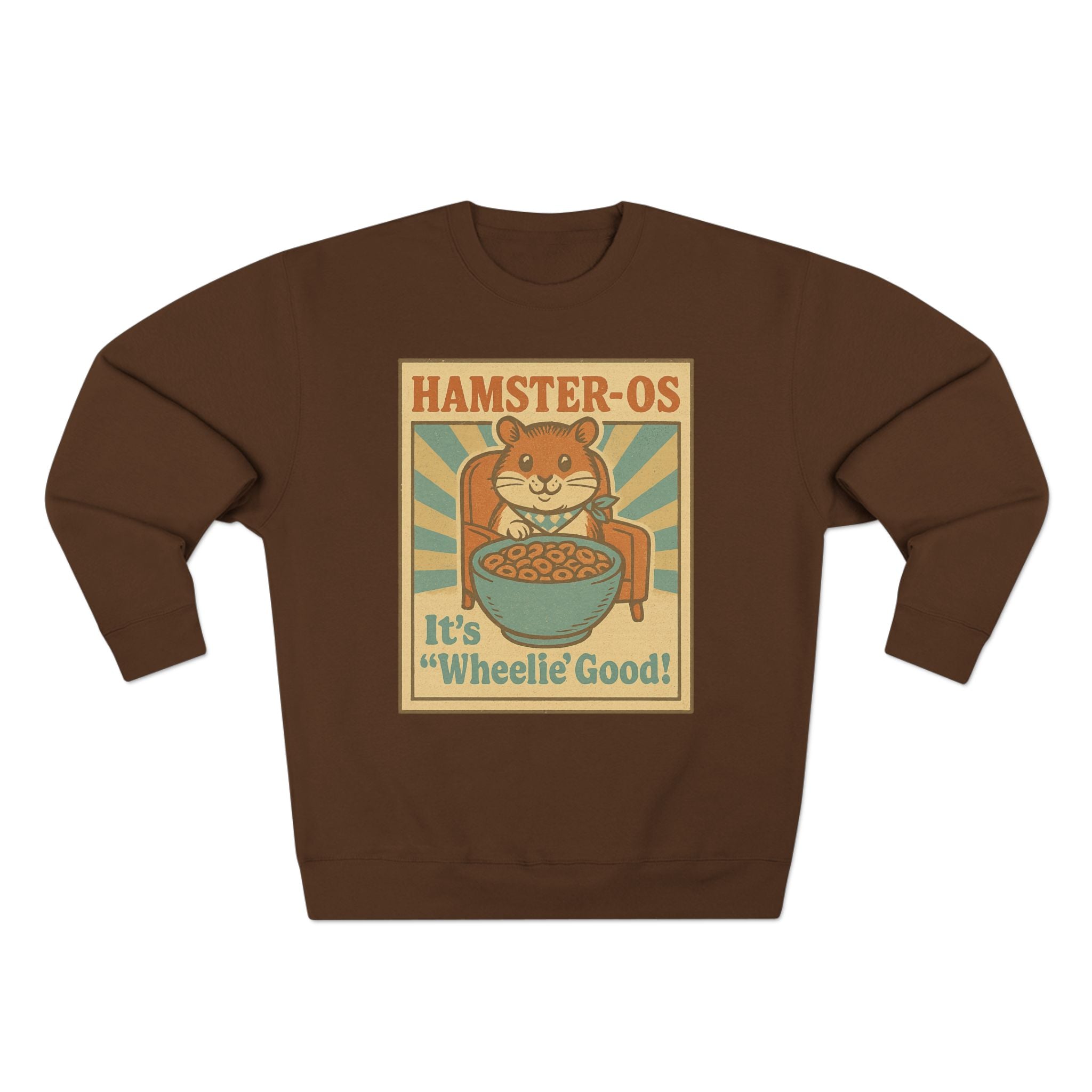 Cute Vintage Hamster Cereal Sweatshirt, Whimsical Crewneck, Unisex Gift, Cute Fall Fashion, Fun Graphic Pullover, Perfect for Animal Lovers