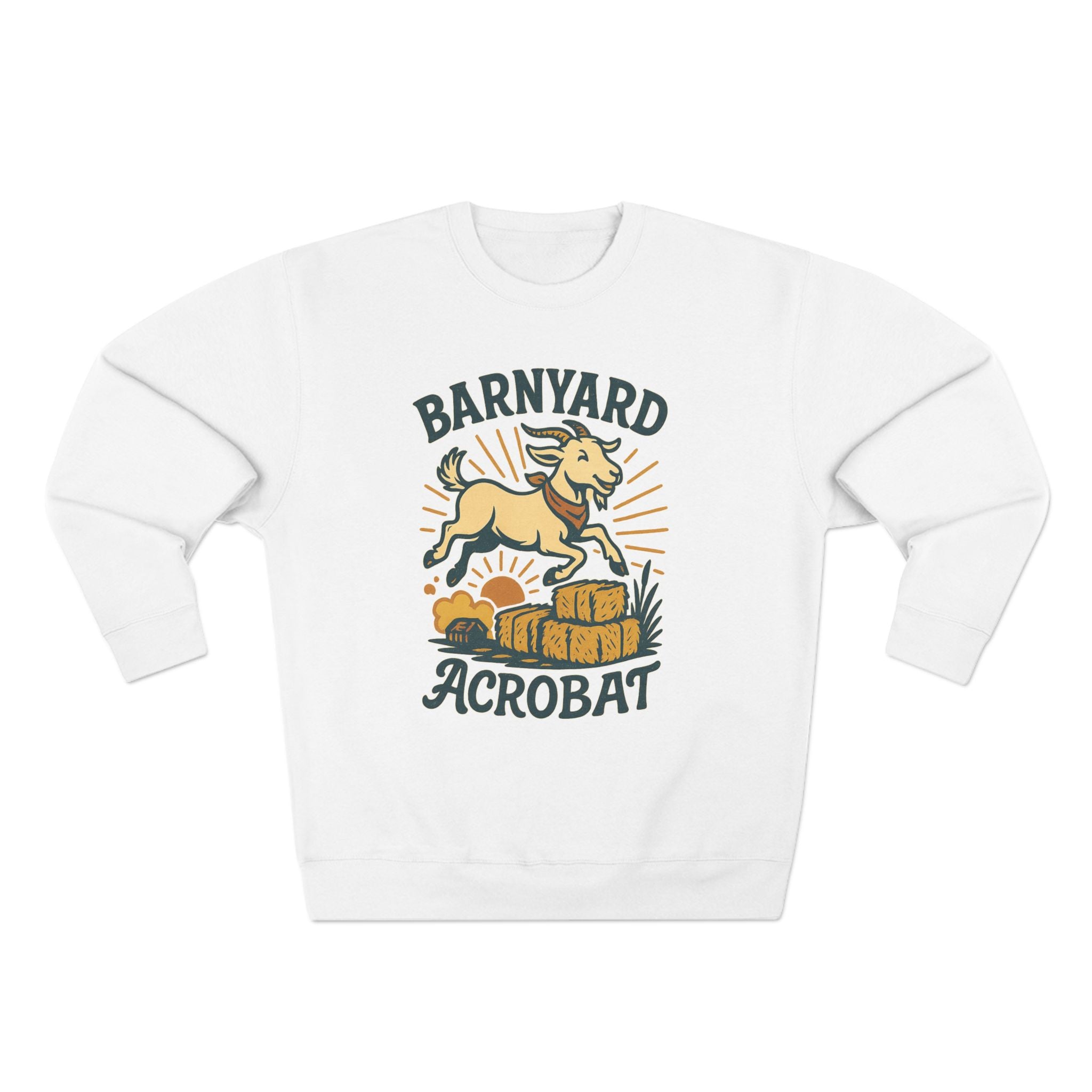 Barn Yard Acrobat GOAT Unisex Crewneck Sweatshirt | Cozy Fall Fashion, Gift for Nature Lovers, Perfect for Outdoors & Running, Seasonal Apparel