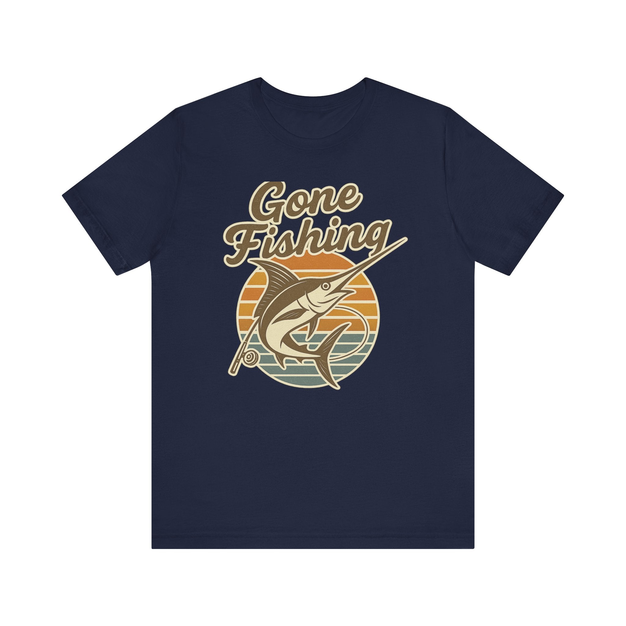 Fishing-Themed Unisex Jersey Tee - Gone Fishing T-Shirt, Outdoor Enthusiast Gift, Summer Apparel, Casual Wear, Fishing Trip Essentials